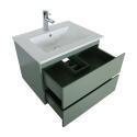 Ensemble meuble simple vasque 60 cm + robinet PIXE + miroir SORRENTO + Colonne SORRENTO