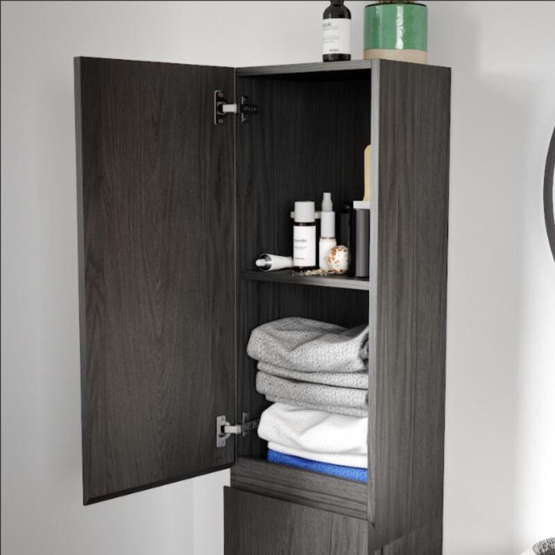 Ensemble meuble simple vasque 60 cm + robinet PIXE + miroir SORRENTO + Colonne SORRENTO