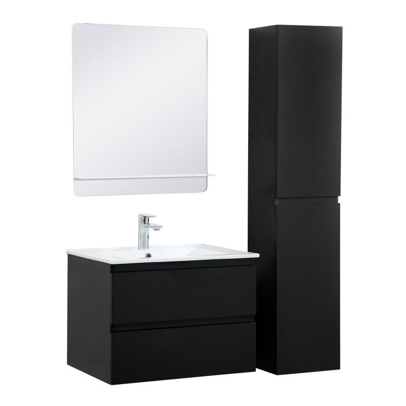 Ensemble meuble simple vasque 60 cm + robinet PIXE + miroir SORRENTO + Colonne SORRENTO