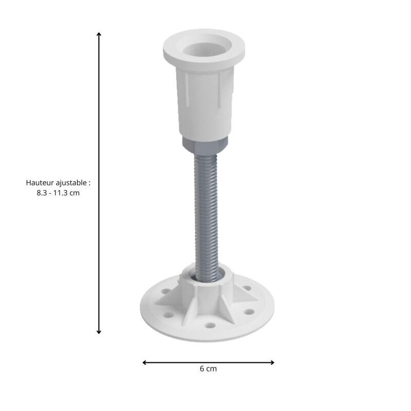 Lot de 8 pieds pour receveur de douche 8-11cm - Ajustables en hauteur
