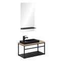 Ensemble lave-mains grande largeur avec miroir 60cm