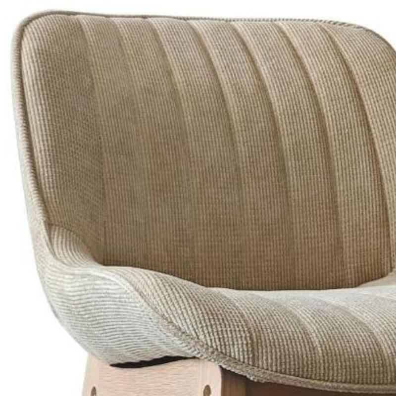 Lot de chaises d'îlot et bar en chêne et assise tissu velours côtelé 65cm