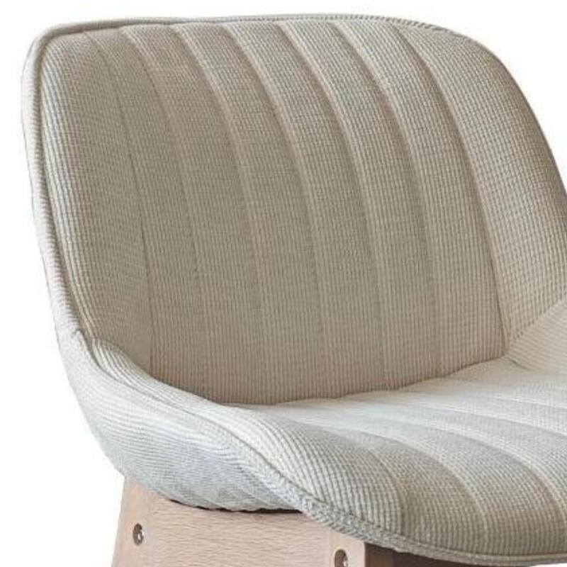 Lot de chaises d'îlot et bar en chêne et assise tissu velours côtelé 65cm