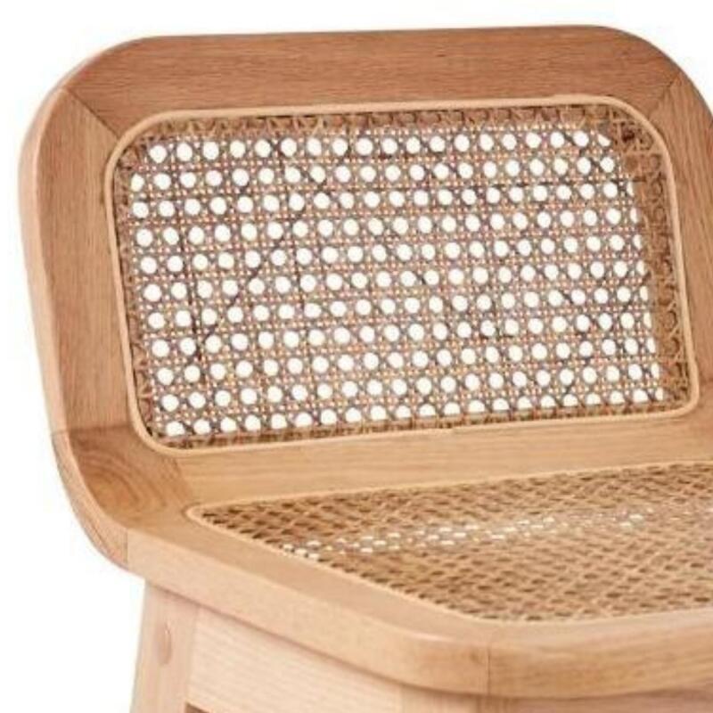 Lot de chaises d'îlot et bar en chêne et assise cannage 65cm