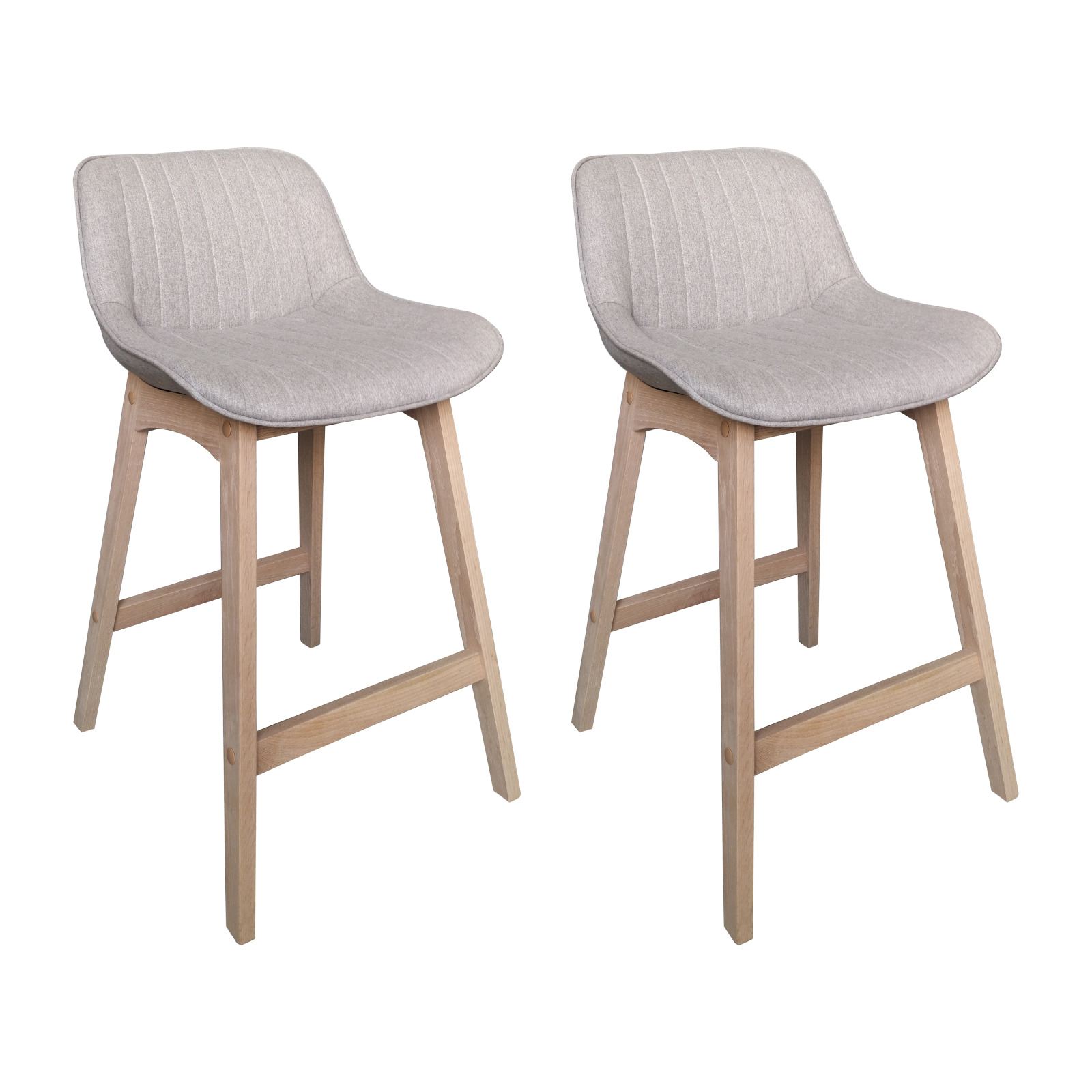 Lot de chaises d'îlot et bar en chêne et assise tissu H65cm