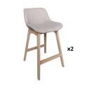 Lot de chaises d'îlot et bar en chêne et assise tissu H65cm