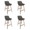 Lot de chaises d'îlot et bar en chêne et assise tissu H65cm