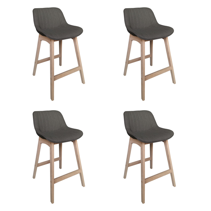 Lot de chaises d'îlot et bar en chêne et assise tissu H65cm