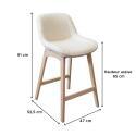 Lot de chaises d'îlot et bar en chêne et assise tissu bouclette H65cm