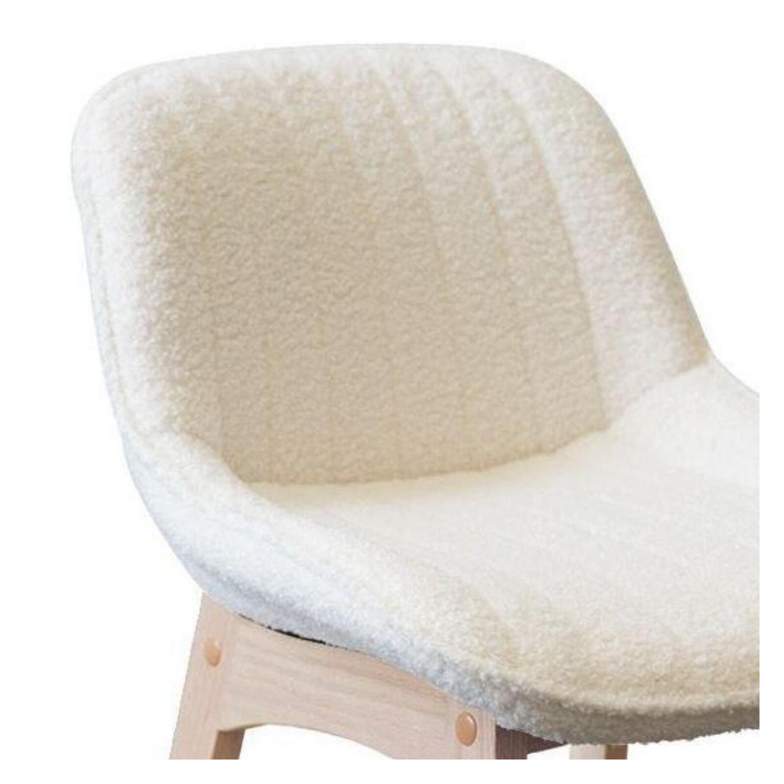 Lot de chaises d'îlot et bar en chêne et assise tissu bouclette H65cm