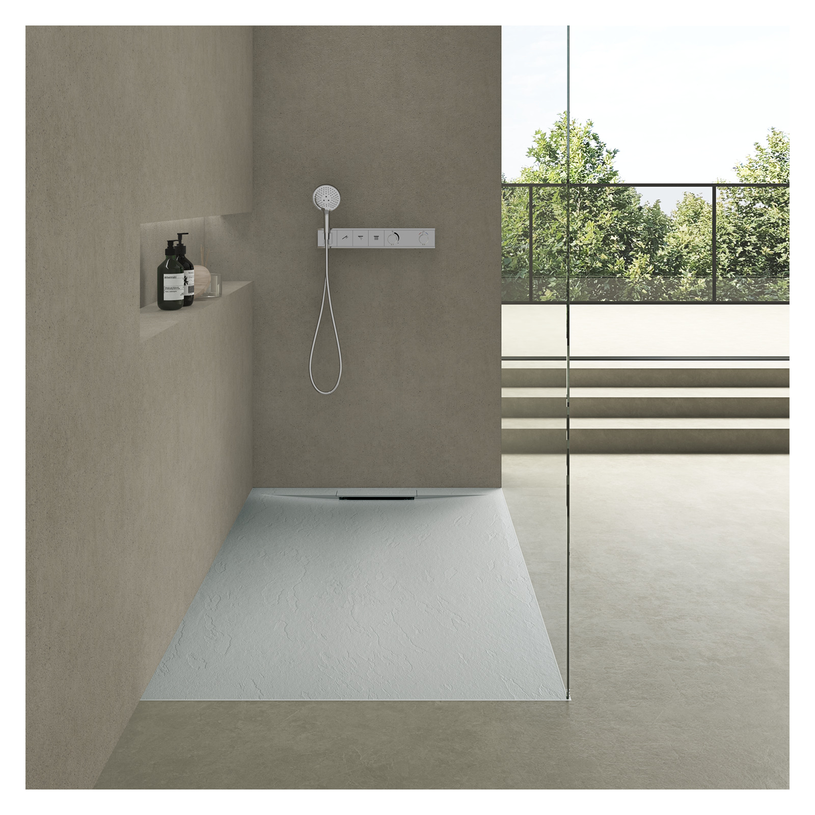 Receveur de douche aspect ardoise extra-plat 140x90cm