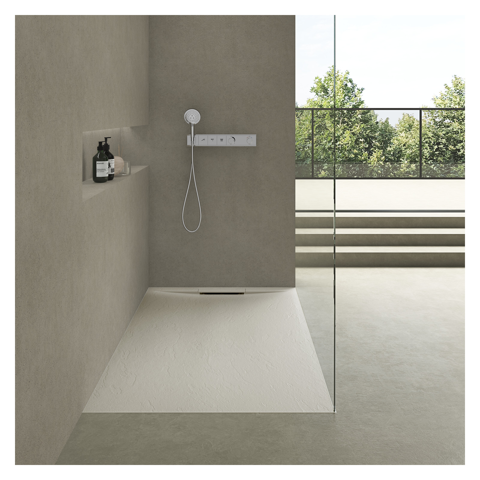 Receveur de douche aspect ardoise extra-plat 120x90cm