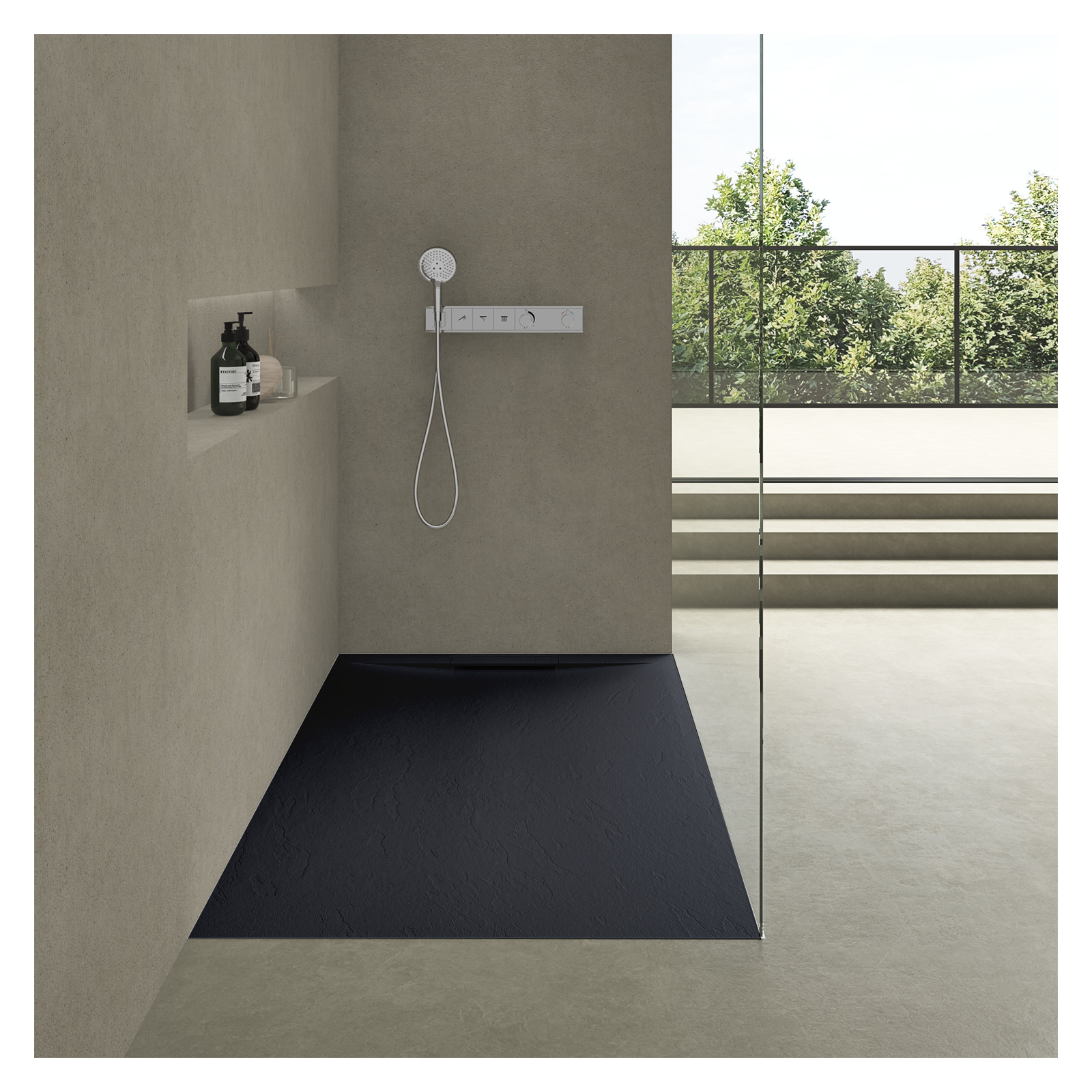 Receveur de douche aspect ardoise extra-plat 120x80cm