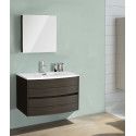 Ensemble de salle de bain noir 80 cm meuble + vasque + armoire TIGA Ensemble de salle de bain noir 80 cm meuble + vasque + armoire TIGA
