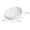 Vasque à poser ovale en céramique blanche 37x50,5cm 