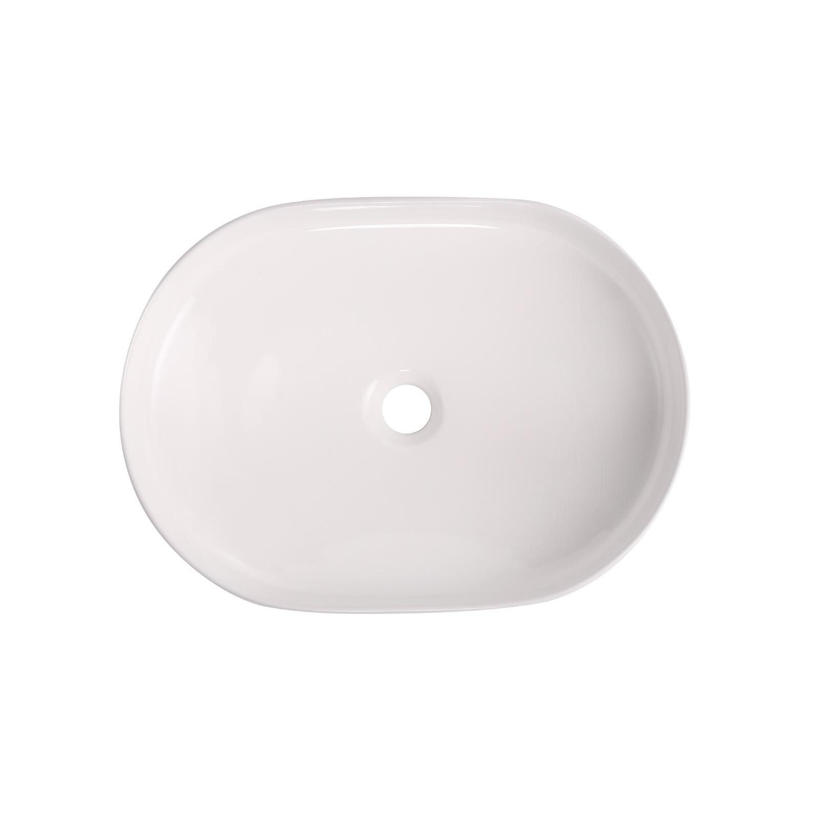 Vasque à poser ovale en céramique blanche 37x50,5cm 