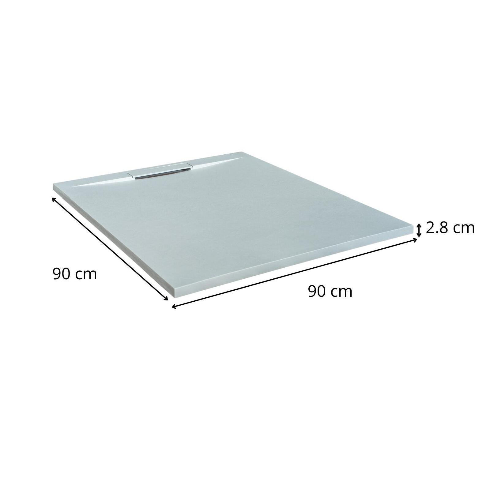 Receveur de douche aspect pierre extra-plat gris