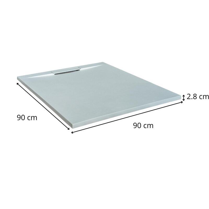 Receveur de douche aspect pierre extra-plat gris