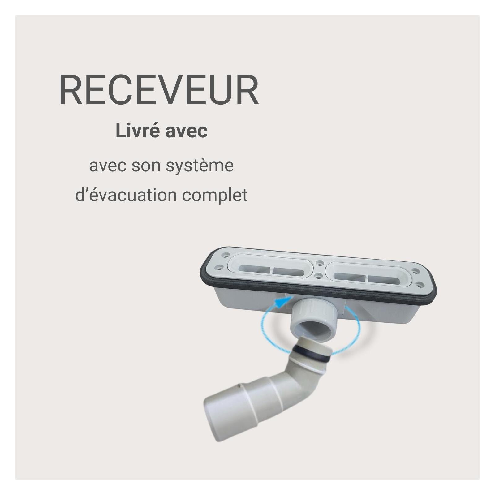 Receveur de douche aspect pierre extra-plat gris clair