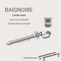 Baignoire acrylique murale blanche 170cm