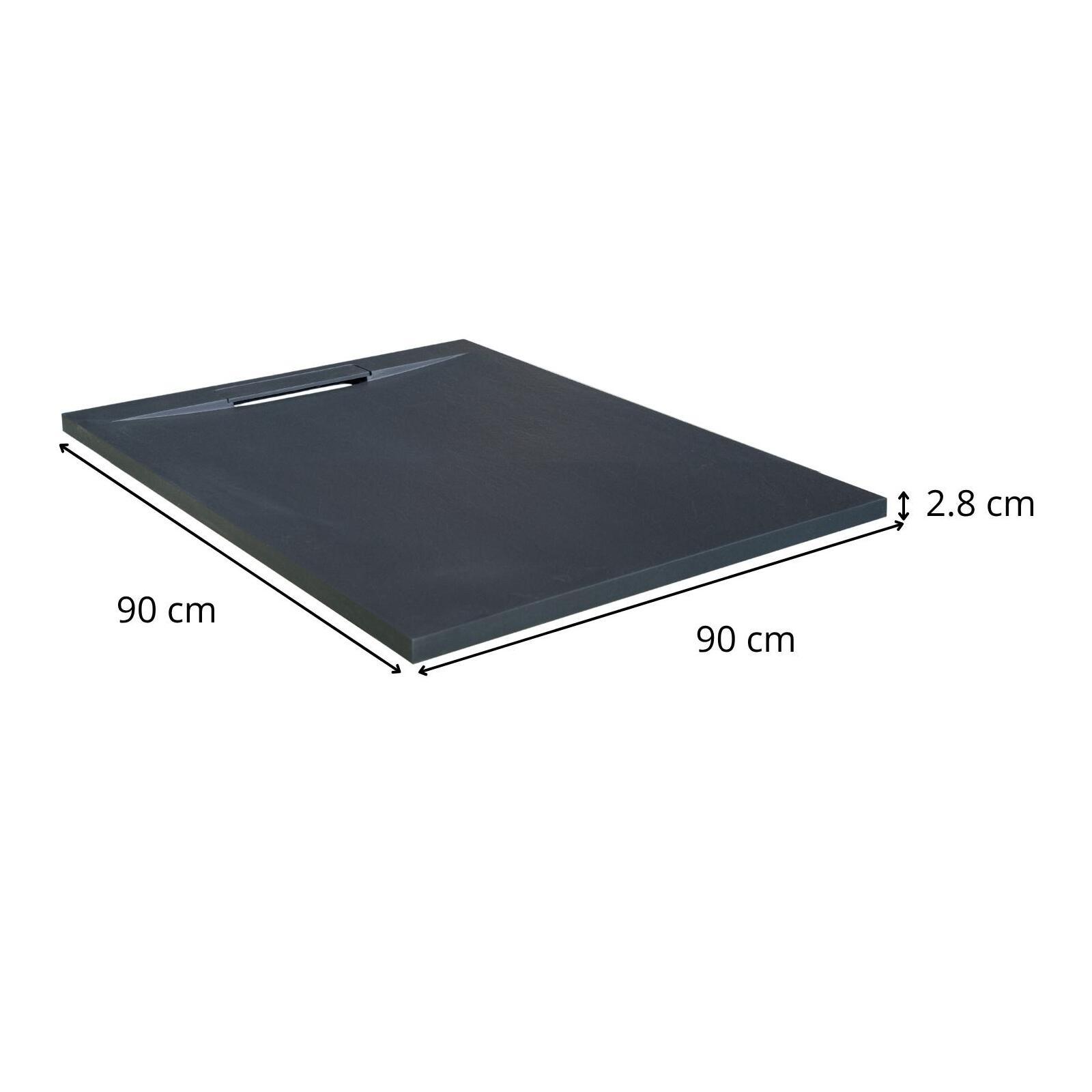 Receveur de douche aspect pierre extra-plat 100x80cm