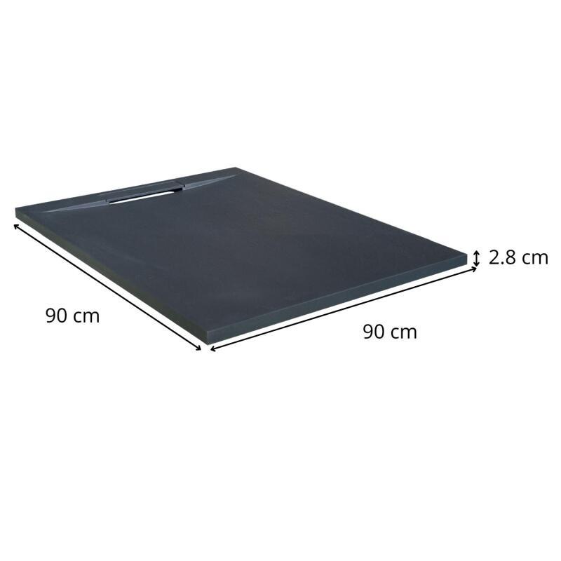 Receveur de douche aspect pierre extra-plat 100x80cm
