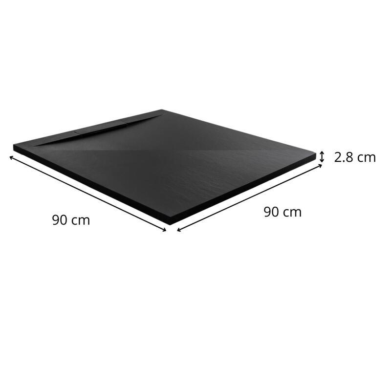 Receveur de douche aspect pierre extra-plat 120x80cm