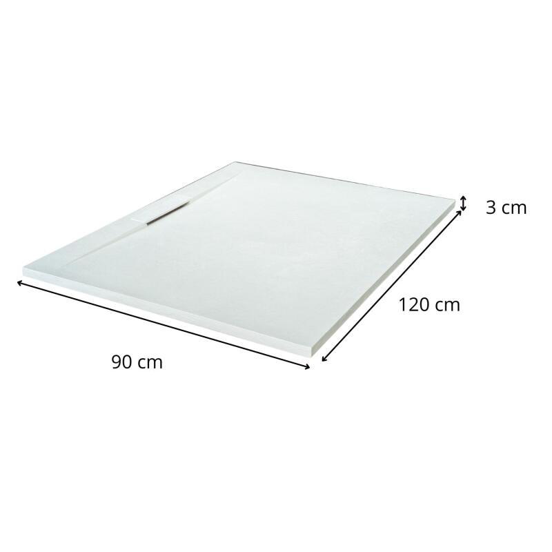 Receveur de douche mural aspect ardoise extra-plat 140x90cm