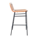 Lot de chaises d'îlot et bar en métal et assise cannage H65cm