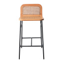 Lot de chaises d'îlot et bar en métal et assise cannage H65cm