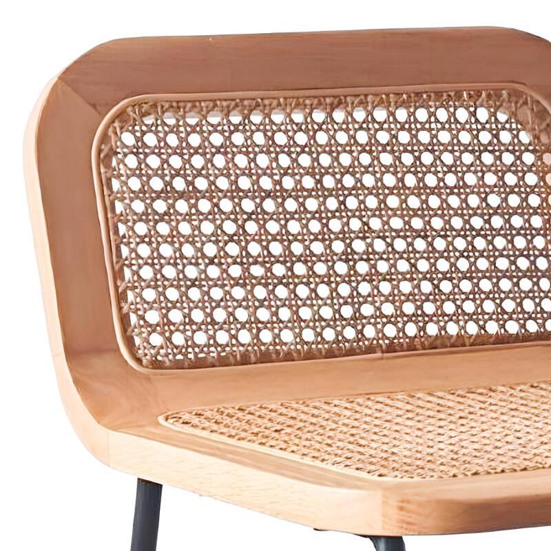 Lot de chaises d'îlot et bar en métal et assise cannage H65cm