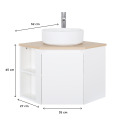 Meuble sous vasque suspendu d'angle 52cm