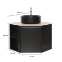 Meuble sous vasque suspendu d'angle 52cm
