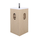 Meuble simple vasque d'angle sur pieds 45cm - avec vasque en résine