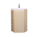 Meuble simple vasque d'angle sur pieds 45cm - avec vasque en résine