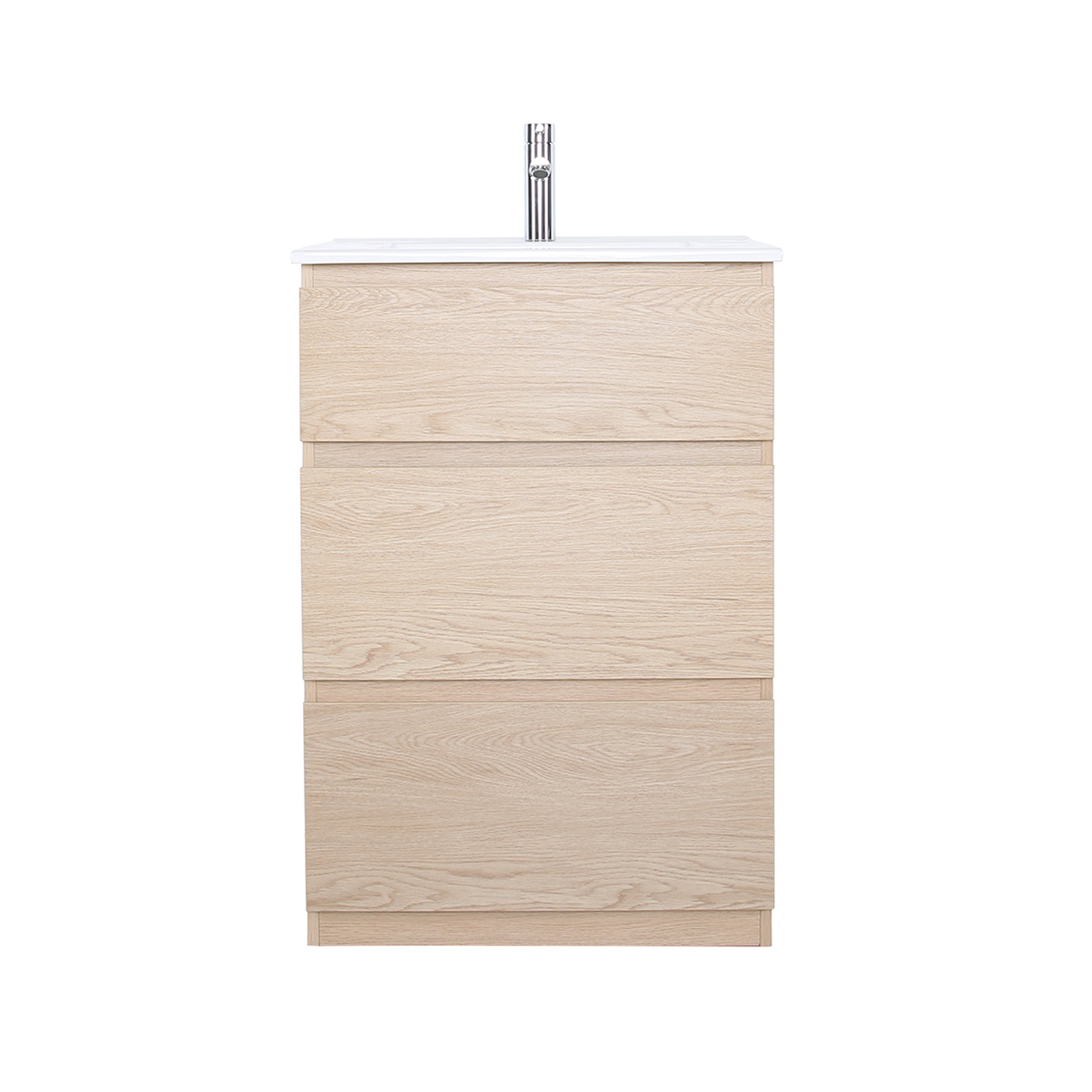 Meuble simple vasque sur pieds 60cm - avec plan vasque céramique