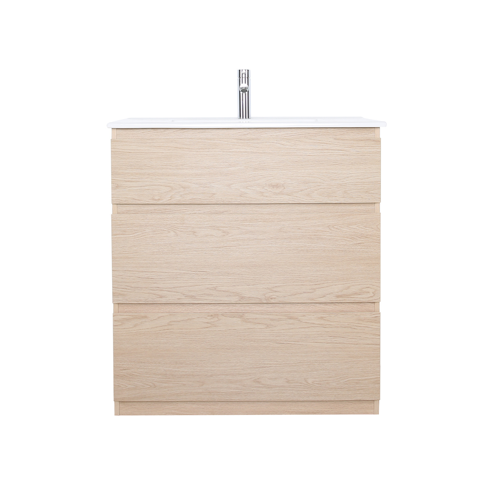 Meuble simple vasque sur pieds 80cm - avec  plan vasque céramique