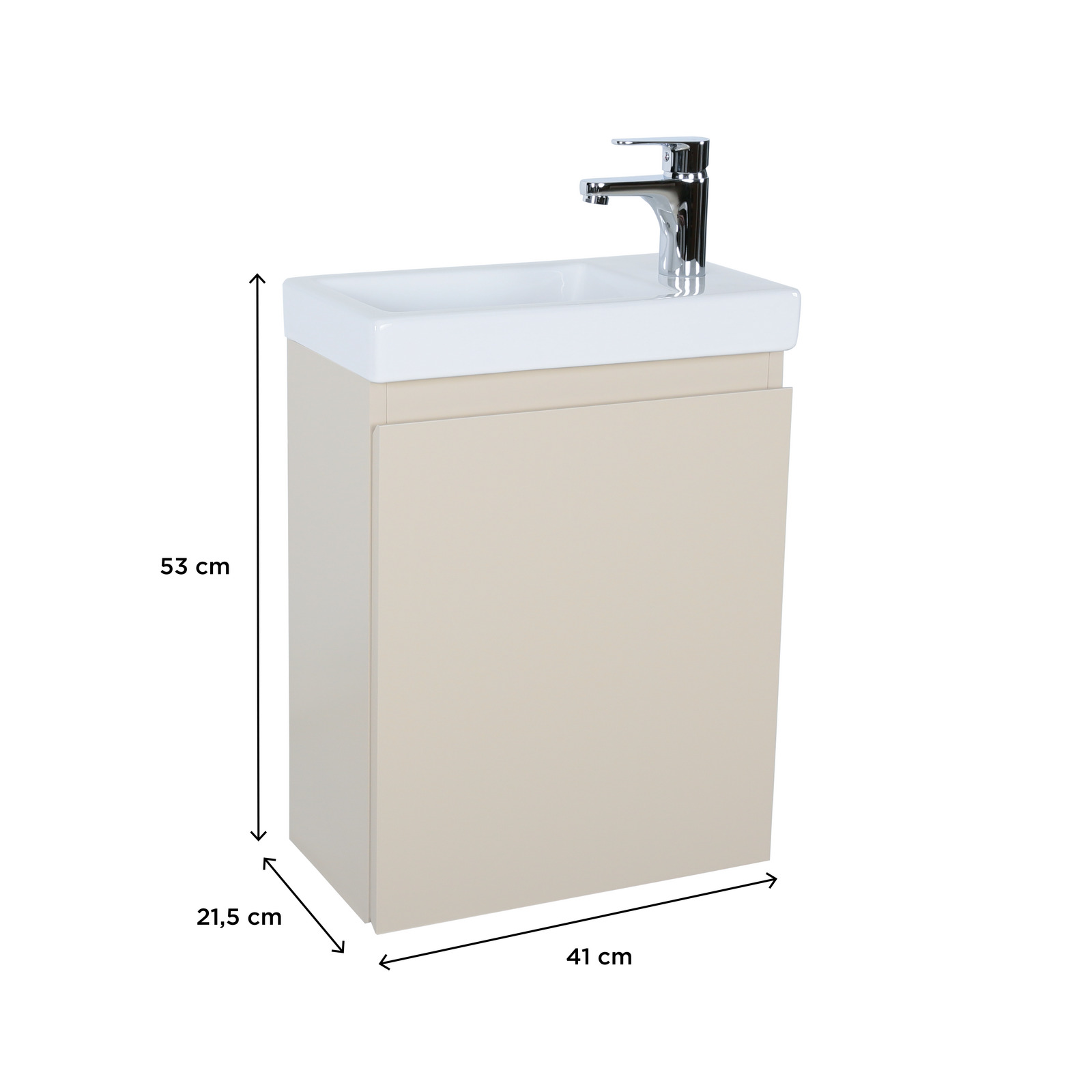 Meuble lave-mains suspendu avec vasque céramique