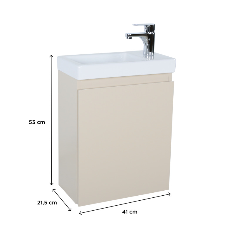 Meuble lave-mains suspendu avec vasque céramique