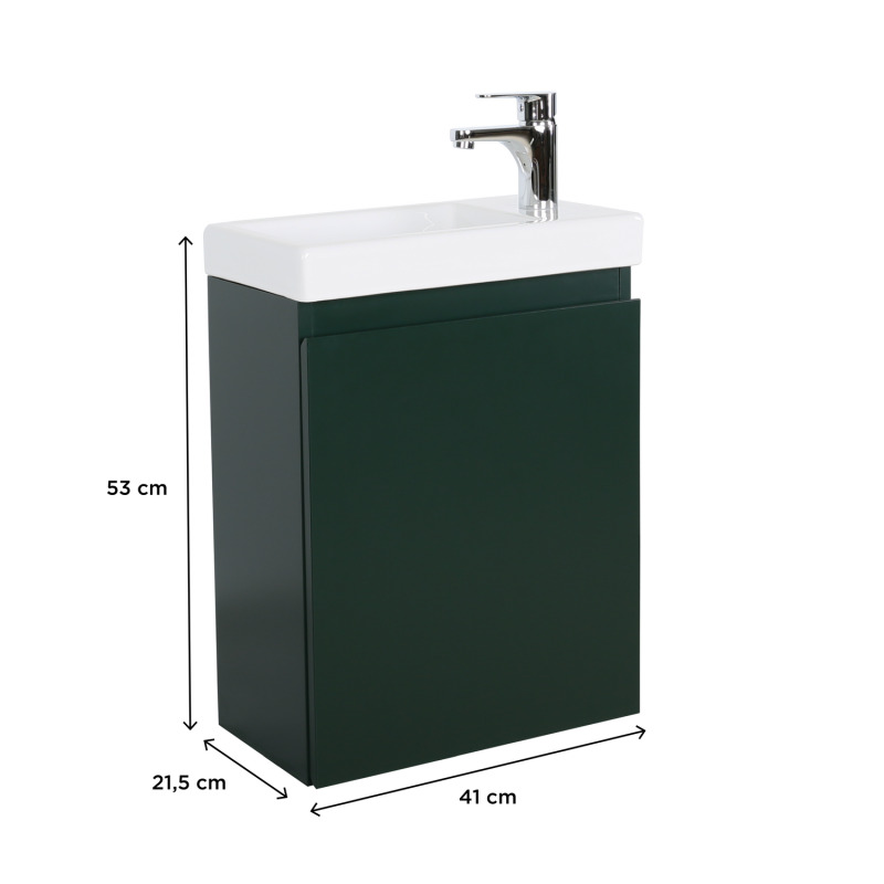 Ensemble lave-mains suspendu avec robinet chromé