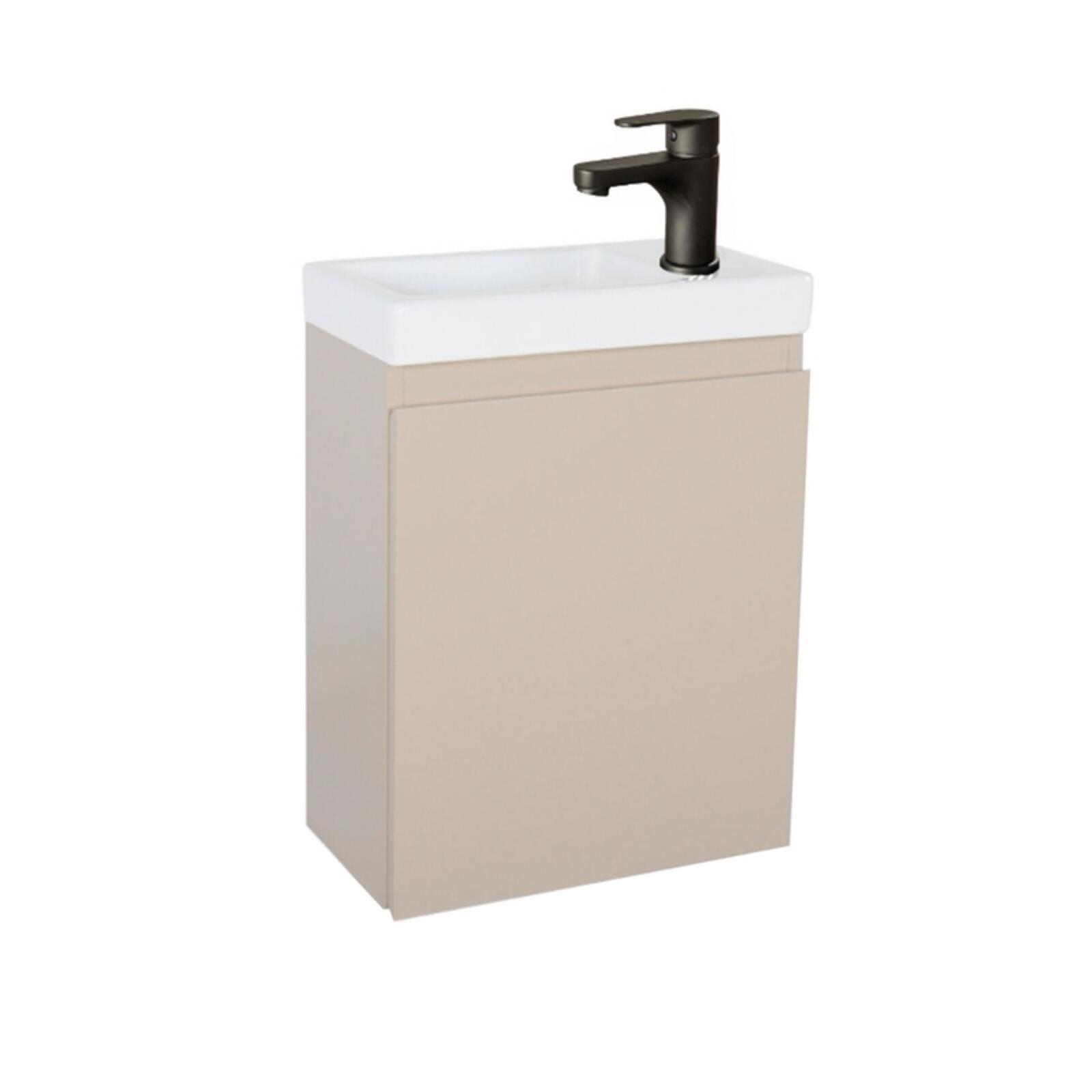 Ensemble lave-mains suspendu avec robinet noir
