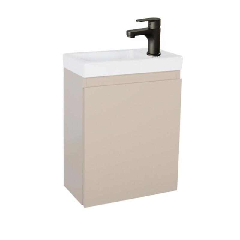 Ensemble lave-mains suspendu avec robinet noir