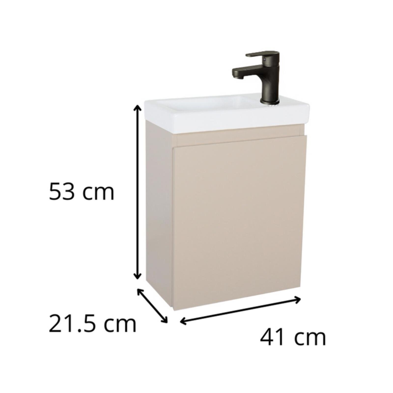 Ensemble lave-mains suspendu avec robinet noir
