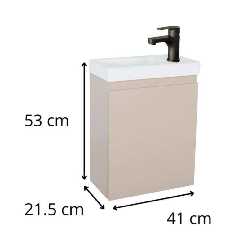 Ensemble lave-mains suspendu avec robinet noir