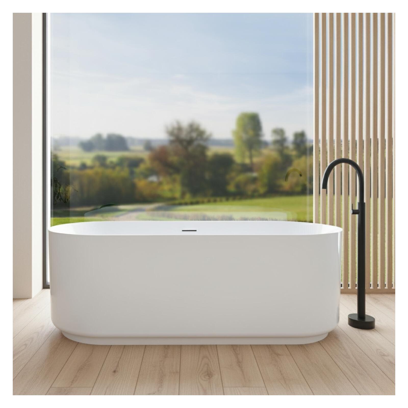 Baignoire îlot blanche 170cm en acrylique Lucite® - Livrée complète