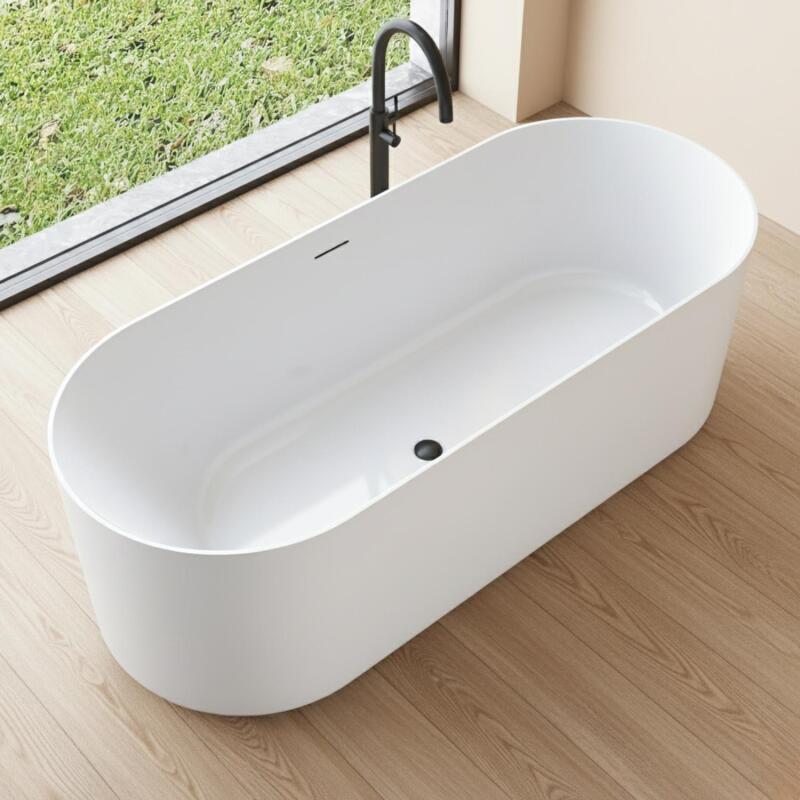 Baignoire îlot blanche 170cm en acrylique Lucite® - Livrée complète