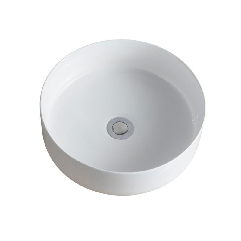 Ensemble meuble sous vasque d'angle avec vasque blanche et robinet chromé