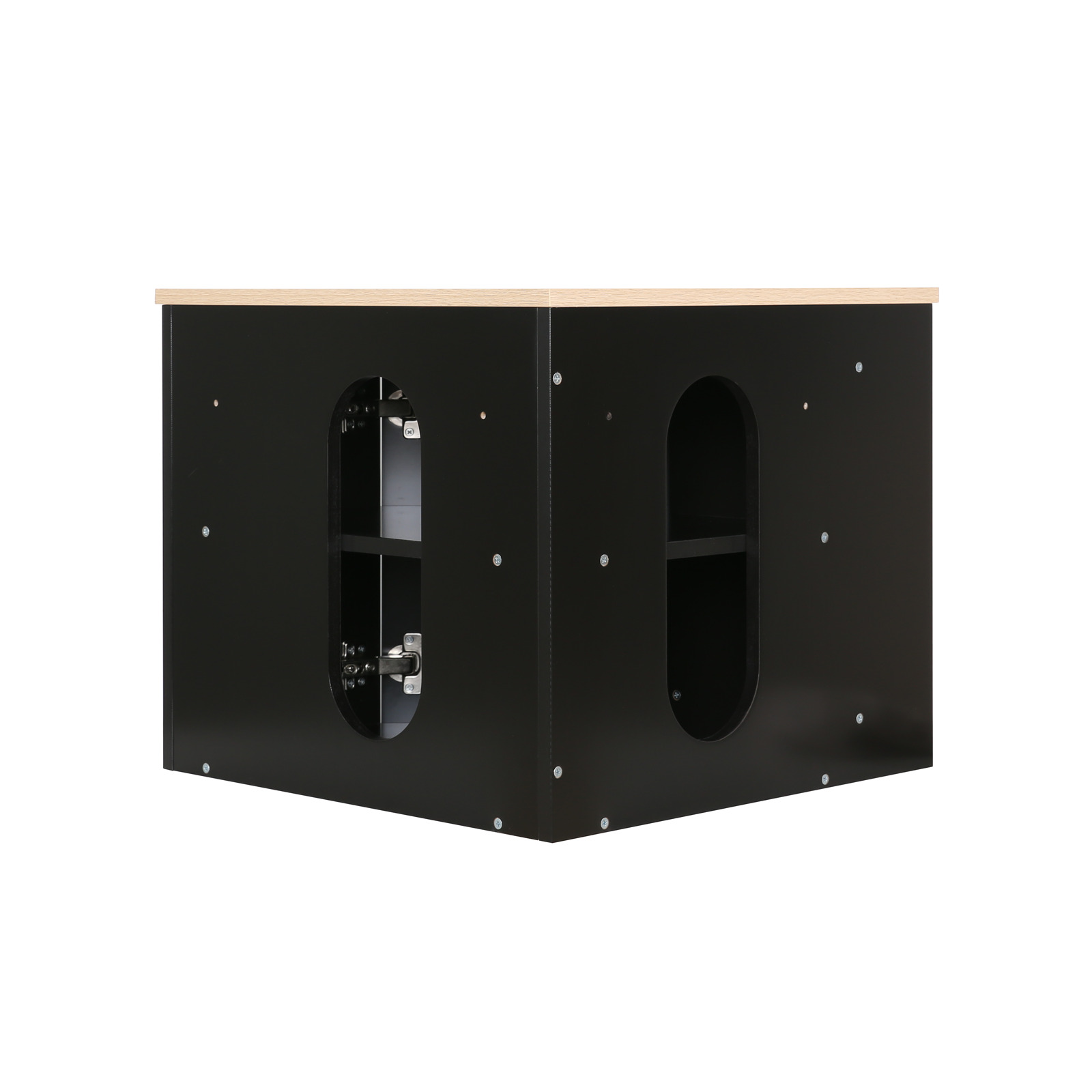 Ensemble meuble sous vasque d'angle avec vasque noire