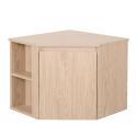 Meuble sous vasque d'angle suspendu 52cm - avec plan vasque décor chêne