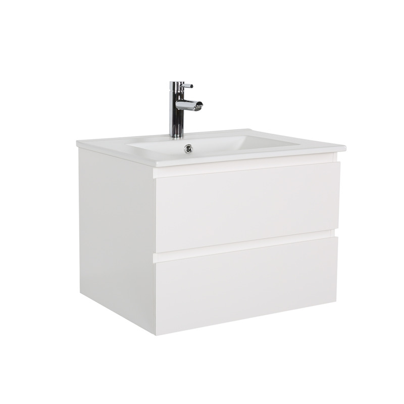 Meuble simple vasque suspendu 60cm - avec plan vasque céramique